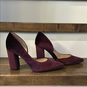 Elegant Purple Velvet Nine West Women's Heels